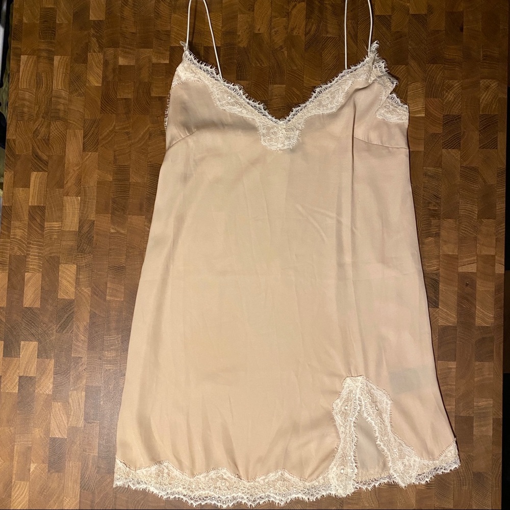 cream slip dress - urban outfitters